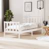 Bed Frame White 75x190 cm Small Single Solid Wood Colour white Size 75 x 190 cm 