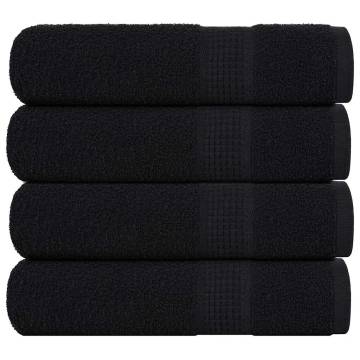 Shower Towels - 4 pcs Black 70x140 cm 100% Cotton