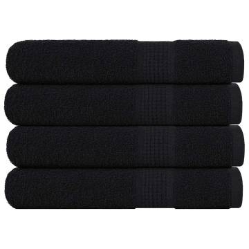 100% Cotton Black Towels 4 pcs - 100x200 cm | HipoMarket