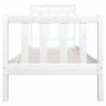 White Small Single Bed Frame 75x190 cm | Solid Wood Design