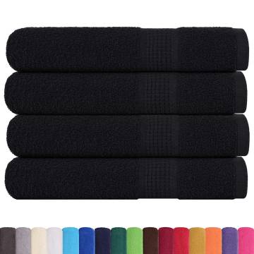 100% Cotton Black Towels 4 pcs - 100x200 cm | HipoMarket