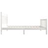 White Small Single Bed Frame 75x190 cm | Solid Wood Design