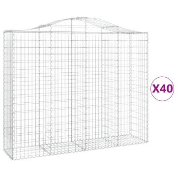 Arched Gabion Baskets 200x50x160/180 cm - 40 pcs Galvanised Iron