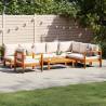  6 Piece Garden Sofa Set with Cushions Solid Wood Acacia Colour cream Model chair + corner + 3x sofa + table Number of 1 