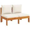 6 Piece Garden Sofa Set with Cushions - Solid Acacia Wood