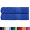 Blue Cotton Bath Towels 2 pcs - Soft, Absorbent, 100x150 cm