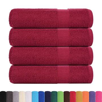 Hand Towels 4 pcs Bordeaux | 100% Cotton, 50x100 cm