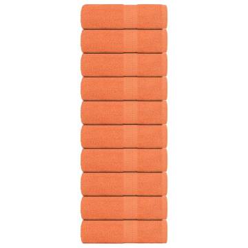 Buy 10 pcs Orange Guest Towels - 100% Cotton & 360 gsm