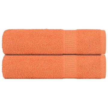 Soft & Absorbent Orange Bath Towels - 100% Cotton (2 pcs)