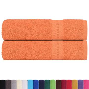 Soft & Absorbent Orange Bath Towels - 100% Cotton (2 pcs)