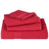 10 Pcs Red Bath Towels - 100% Cotton, 100x150 cm | Hipomarket