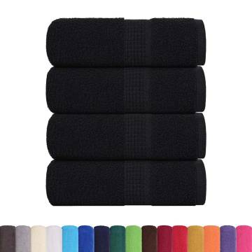 Black Guest Towels - 4 pcs, 100% Cotton, 30x50 cm