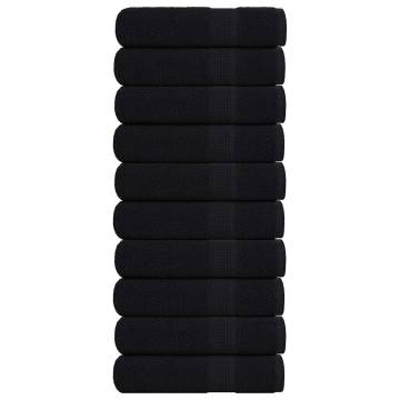 Premium Black Shower Towels - 10 pcs | 100% Cotton, 70x140 cm