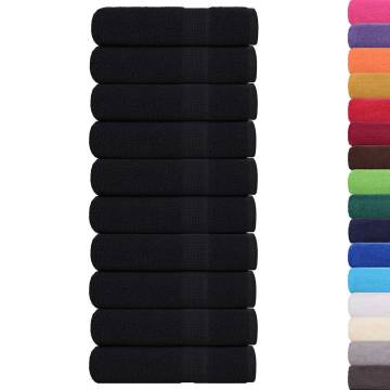 Premium Black Shower Towels - 10 pcs | 100% Cotton, 70x140 cm