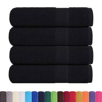 Luxurious 4 Pcs Black Bath Towels - 100% Cotton | Hipomarket