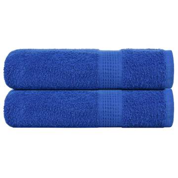 Hand Towels 2 pcs Blue 50x100 cm - 100% Cotton | Hipo Market