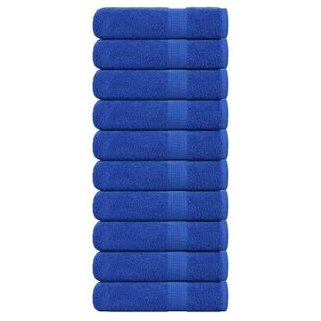 Hand Towels 10 pcs Blue - 100% Cotton, 50x100 cm | HipoMarket