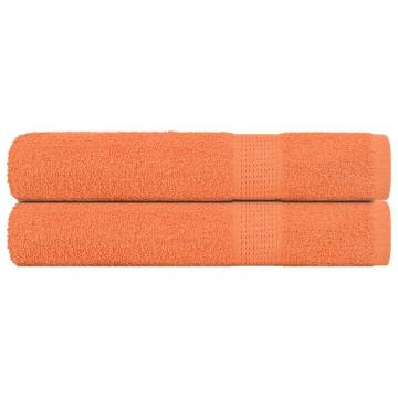 2 Pcs Orange Sauna Towels | 100% Cotton | 80x200 cm