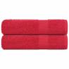 Hand Towels 2 pcs Red 50x100 cm - 100% Cotton | Hipo Market