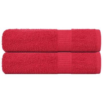 Red Bath Towels 2 pcs - 100% Cotton, 100x150 cm | Hipomarket