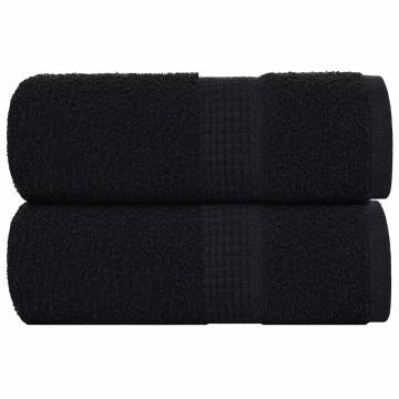 Guest Towels - 2 pcs Black 30x50 cm 100% Cotton | HipoMarket