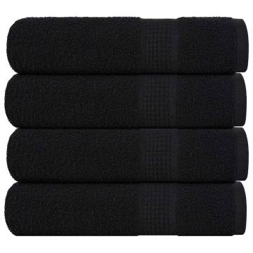 Hand Towels 4 pcs Black 50x100 cm 100% Cotton - Soft & Absorbent