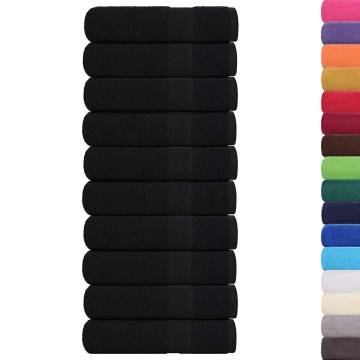 10 Pcs Black Bath Towels 100% Cotton | 360 gsm - HipoMarket