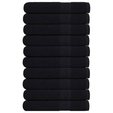 10 Pcs Black Towels - 100% Cotton 100x200 cm | Hipo Market