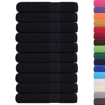 10 Pcs Black Towels - 100% Cotton 100x200 cm | Hipo Market