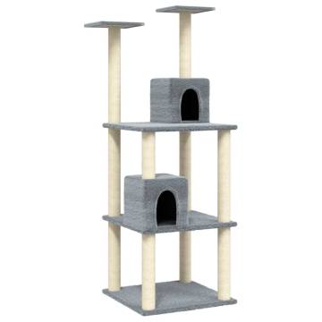 Cat Tree with Sisal Scratching Posts - Light Grey 141 cm