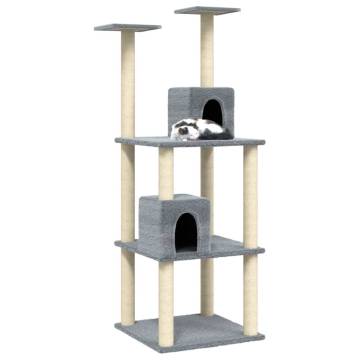 Cat Tree with Sisal Scratching Posts - Light Grey 141 cm