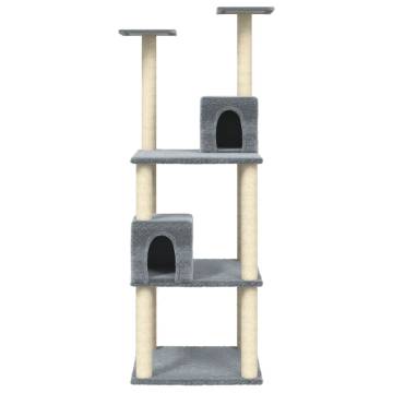 Cat Tree with Sisal Scratching Posts - Light Grey 141 cm