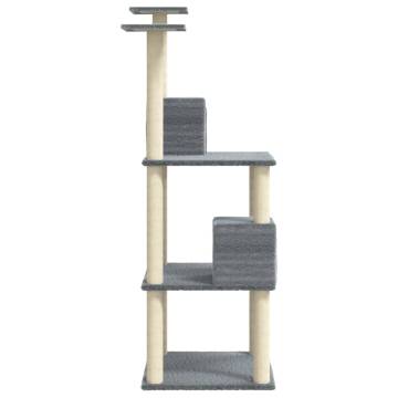 Cat Tree with Sisal Scratching Posts - Light Grey 141 cm