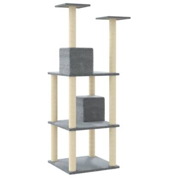 Cat Tree with Sisal Scratching Posts - Light Grey 141 cm