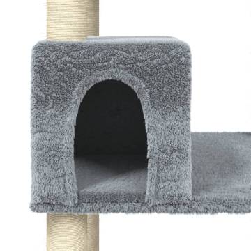 Cat Tree with Sisal Scratching Posts - Light Grey 141 cm