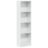 High Gloss White Bookcase - Modern Engineered Wood 40x24x143 cm