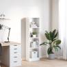 High Gloss White Bookcase - Modern Engineered Wood 40x24x143 cm