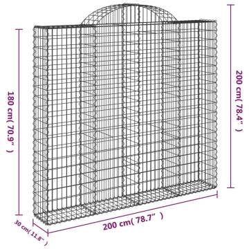 Arched Gabion Baskets 30 pcs | Durable Garden Barriers