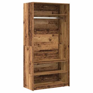 Stylish Wardrobe Old Wood 100x50x200 cm - Durable & Compact