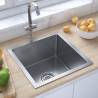 Handmade Kitchen Sink Stainless Steel Colour silver Size 40 x 40 x 20 cm 