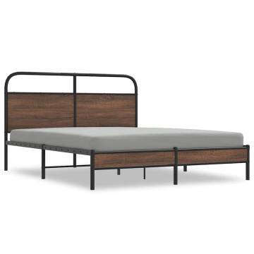 Brown Oak King Size Bed Frame 150x200 cm - Durable Design