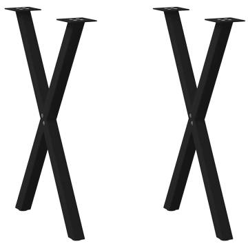 X-Shaped Dining Table Legs - Steel Black 50x(72-73) cm - 2 pcs