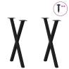 X-Shaped Dining Table Legs - Steel Black 50x(72-73) cm - 2 pcs