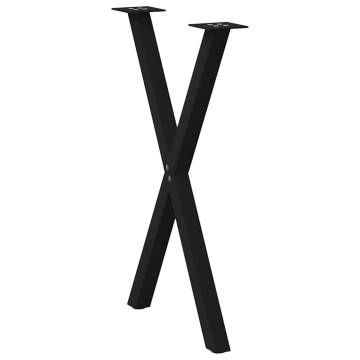 X-Shaped Dining Table Legs - Steel Black 50x(72-73) cm - 2 pcs