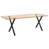 X-Shaped Dining Table Legs - 2 pcs Black Steel | HipoMarket