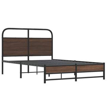 Robust Brown Oak Bed Frame 120x190 cm - Stylish & Durable