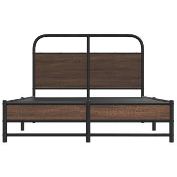 Robust Brown Oak Bed Frame 120x190 cm - Stylish & Durable