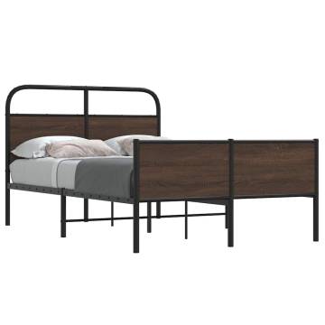 Brown Oak Bed Frame 120x200 cm | Stylish & Sturdy Design