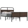  Bed Frame without Mattress 120x200 cm Brown Oak Engineered Wood Colour brown oak Size 120 x 200 cm Model with headboard & high footboard 