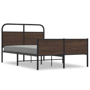 Brown Oak Bed Frame 120x200 cm | Stylish & Sturdy Design